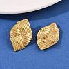 304 Stainless Steel Woven Stud Earrings EJEW-I320-08G-2