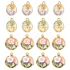 16Pcs 4 Styles Rack Plating Alloy Enamel Pendants ENAM-YW0005-70-1