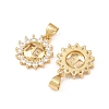 Brass Micro Pave Clear Cubic Zirconia Charms KK-F919-35G-2
