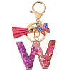 Alloy Resin Butterfly Keychains KEYC-TADJ0002-02G-W-1
