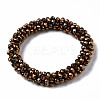 Faceted Electroplate Glass Beads Stretch Bracelets BJEW-S144-002G-05-2