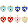 SUPERFINDING 8Pcs 4 Colors Rack Plating Brass Cubic Zirconia Pendants KK-FH0003-33-1