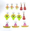 Cinco de Mayo Opaque Printed Acrylic Pendant Locking Stitch Markers HJEW-AB00177-1