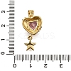 Brass Micro Pave Cubic Zirconia Pendants KK-K401-02D-G-3
