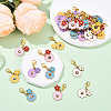 40Pcs 5 Colors Alloy Enamel Pendant Decorations HJEW-YW00159-5