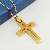 316 Surgical Stainless Steel Pave Clear Cubic Zirconia Religion Hollow Cross Pendant Necklaces for Women WGFBAC1-02-2