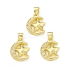 Rack Plating Brass Micro Pave Clear Cubic Zirconia Pendants KK-C011-08G-3