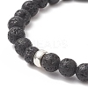3Pcs 3 Style Natural Lava Rock & Black Onyx Beaded Stretch Bracelets Set BJEW-JB09237-6