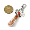 Glass Wishing Bottle with Synthetic & Natural Bead Chip inside Pendant Decorations HJEW-JM01741-4