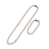 Tarnish Resistant 304 Stainless Steel Ball Chain Necklace & Bracelet Set STAS-D181-02P-01C-1