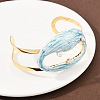 Shell Shape 304 Stainless Steel Enamel Cuff Bangles for Women BJEW-A049-04D-G-2