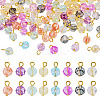 80Pcs 8 Styles Crackle Transparent Glass Charms PALLOY-TAC0292-1