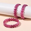 Oval Natural Malaysia Jade Beaded Stretch Bracelets G-P589-02A-05-1