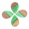 Opaque Resin & Walnut Wood Pendants X-RESI-S389-037A-C03-1
