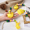 4Pcs 4 Style Easter Theme Plastic Hen & Rabbit Pendant Decorations HJEW-CF0001-16A-5