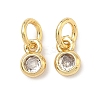 Brass Pave Cubic Zirconia Pendants KK-P345-33G-1