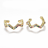 Brass Micro Pave Cubic Zirconia(Random Mixed Color) Cuff Earrings EJEW-S201-54-1