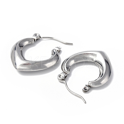 Non-Tarnish 304 Stainless Steel Hollow Teardrop Hoop Earrings for Women STAS-B034-14P-1