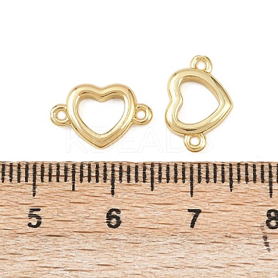 Brass Heart Ring Connector Charms KK-Z132-22G-1
