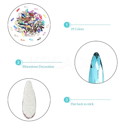 200Pcs Glass Rhinestone Cabochons MRMJ-CJC0007-17-1