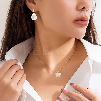 30Pcs 6 Styles Natural Freshwater Shell Pendants Sets SHEL-YW0001-11-1