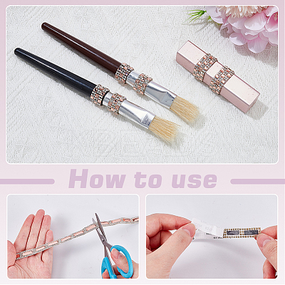 5 Yards 5 Style Glass Self Adhesive Hotfix Rhinestone Ribbon Trimming DIY-AR0004-55-1