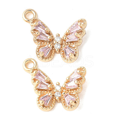 Brass Micro Pave Cubic Zirconia Pendants KK-A253-17G-1