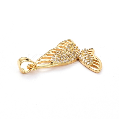 Brass Micro Pave Clear Cubic Zirconia Pendants ZIRC-L100-105G-1