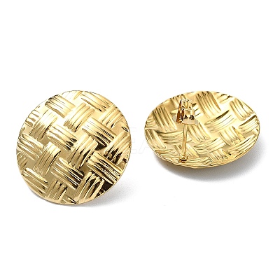 Ion Plating(IP) 201 Stainless Steel Stud Earrings EJEW-K270-24G-1