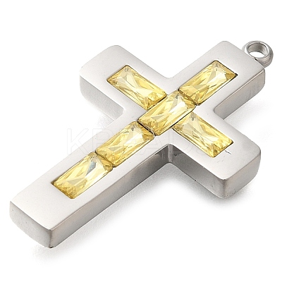 304 Stainless Steel Rhinestone Charms STAS-P369-14P-04-1