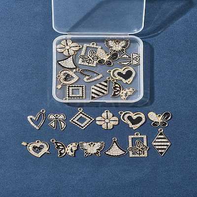 24Pcs 12 Styles Alloy Enamel Pendants ALRI-FS0001-05-1