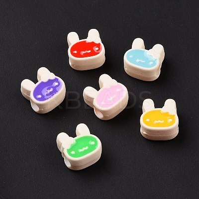 Rubberized Style Acrylic European Beads SACR-E009-21-1