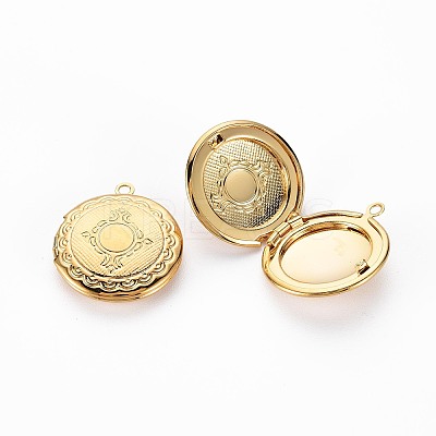 Brass Locket Pendants X-KK-S356-684-1