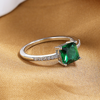 Brass Micro Pave Cubic Zirconia Finger Rings for Women FS-WG14AB5-05-1