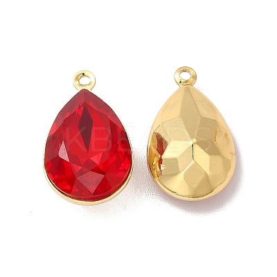 Rack Plating Brass Glass Pendants KK-A177-22G-07-1