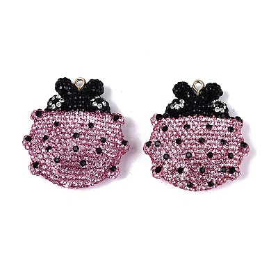 Handmade Polymer Clay & Rhinestone Big Pendants FIND-Q123-01B-1