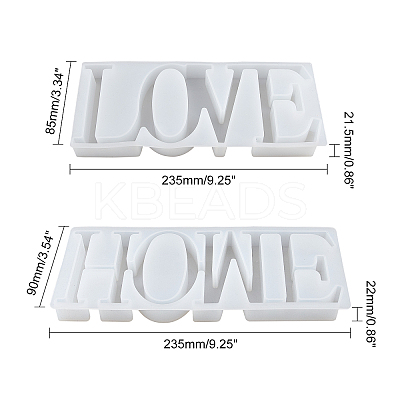 DIY Word Home & Love Food Grade Silicone Molds Kits DIY-OC0002-71-1