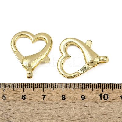 Heart Brass Lobster Claw Clasps KK-I358-018G-1