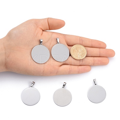 Tarnish Resistant 304 Stainless Steel Pendants STAS-P063-09P-1