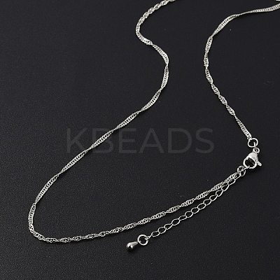 Brass Singapore Chains Necklaces for Women NJEW-D302-34P-1