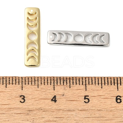 16Pcs 2 Colors Brass Moon Phase Bar Pendants KK-BBC0004-44-1