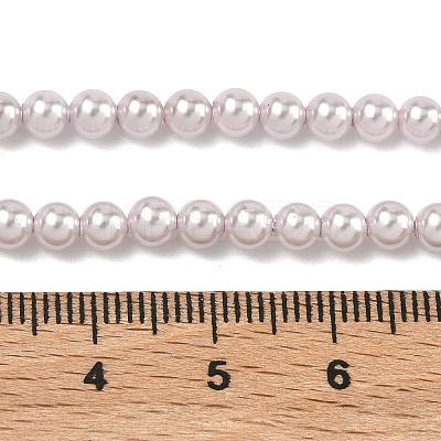 Electroplated Shell Pearl Beads Strands BSHE-G041-4mm-06-1