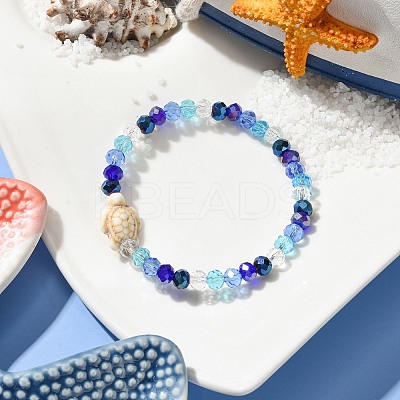 Electroplated Glass Beaded Stretch Bracelets BJEW-JB10900-01-1