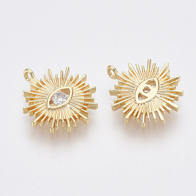 Brass Cubic Zirconia Pendants X-KK-Q761-51G-NF-1