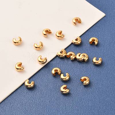 Brass Crimp Beads Covers KK-F824-036A-G-1