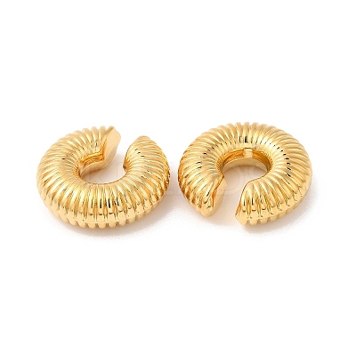 Rack Plating Brass Textured Round Cuff Earrings EJEW-R150-02G-1