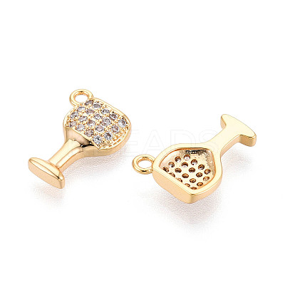 Brass Micro Pave Cubic Zirconia Charms KK-N263-67G-1
