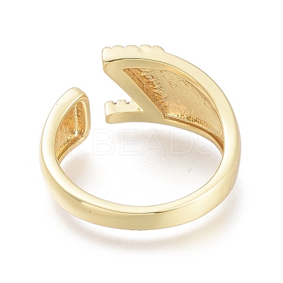 Brass Micro Pave Clear Cubic Zirconia Cuff Rings RJEW-F103-13Z-G-1