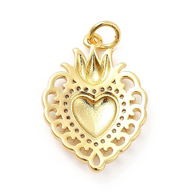 Rack Plating Brass Micro Pave Cubic Zirconia Pendants X-KK-K270-16G-1