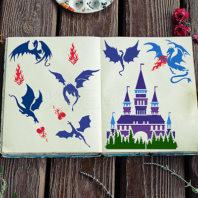 PET Hollow Out Drawing Painting Stencils DIY-WH0391-0581-1